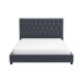 Donald Mid Century Modern Gray Velvet Platform Bed Queen Size