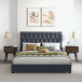 Donald Mid Century Modern Gray Velvet Platform Bed Queen Size by Ashcroft Furniture