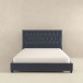 Donald Mid Century Modern Gray Velvet Platform Bed Queen Size