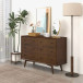 Marta Mid Century Modern Walnut Dresser 6 Drawer