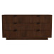Lola Mid Century Modern Walnut Dresser With 6 Drawers