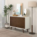 Alta Mid Century Modern White Dresser 6 Drawer