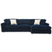 Breton - Sectional Sofa With 4 Pillows - Blue Corduroy
