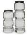 Brentley - Clear / Silver Finish - Candle Holder Set (Set of 2)