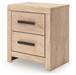 Sanginlane - Tan - Two Drawer Night Stand