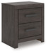 Prendonea - Charcoal - Two Drawer Night Stand
