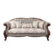 Miyeon - Sofa With 5 Pillows - Fabric & Cherry