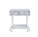 Wither - Accent Table - White Printed Faux Marble & Chrome