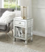 Nysa - 18" X 14" Accent Table - Mirrored & Faux Crystals