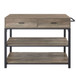 Macaria - 36" Kitchen Island - Rustic Oak & Black