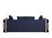 Virrux - Sofa With 6 Pillows - Blue Velvet & Gold