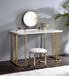 Estie - Vanity Desk Same 93102) - White & Gold