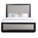 Nicola - Queen Bed - Silver Synthetic Leather & Black