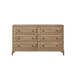 Modern 6 Drawer Dresser - Sand