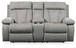 Mitchiner - Fog - DBL Rec Loveseat w/Console