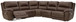 Dunleith - Chocolate - 5-Piece Power Reclining Sectional
