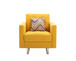 Victoria - Linen Fabric Armchair With Metal Legs, Side Pockets, And Pillow