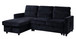 Ivy - Velvet Reversible Sleeper Sectional Sofa With Storage Chaise And Side Pocket