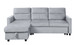 Ivy - Velvet Reversible Sleeper Sectional Sofa With Storage Chaise And Side Pocket