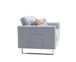 Victoria - Linen Fabric Loveseat With Metal Legs, Side Pockets, And Pillows