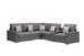 Nolan - Fabric 6 Piece Sectional Sofa With Pillows And Interchangeable Legs