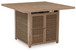 Walton Bridge - Driftwood - 5 Pc. - Square Bar Table W/Fire Pit, 4 Barstools