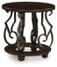 Frallyn - Round End Table - Dark Brown