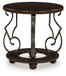 Frallyn - Round End Table - Dark Brown