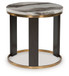 Jazmore - Round End Table - Brown / Brass Finish