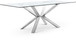 Juno - Glass Dining Table - Pearl Silver