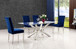 Juno - Glass Dining Table - Pearl Silver