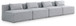 Cube - Linen Modular 4 Seat Armless Sofa