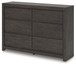 Fraluna - Charcoal - Six Drawer Dresser