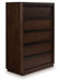 Dilenno - Dark Brown - Five Drawer Chest