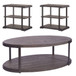 Modern View - 3 Piece Table Set (1 Oval Cocktail Table 2 End Tables) - Dark Gray