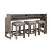 Bartlett Field - 4 Piece Living Room Set (Console Bar Table & 3 Console Stools) - Gray