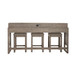 Bartlett Field - 4 Piece Living Room Set (Console Bar Table & 3 Console Stools) - Dusty Taupe