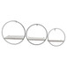 Wood / Metal Wall Shelves (Set of 3) - White / Silver