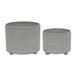 Ceramic Diamond Footed Planter 10 / 12" (Set of 2) - Gray