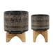 Glazed Planter With Stand 5 / 8" (Set of 2) - Black