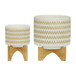 Zig-zag Planter With Stand 5 / 8" (Set of 2) - White