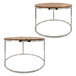 Metal Side Tables With Wooden Top (Set of 2)