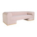 Modern Sofa Oak Wood Base - Blush