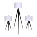 Metal Table And Floor Tripod Lamps 26 / 60" (Set of 3) - Black