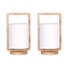Wood Cylindrical Table Lamps 12" (Set of 2) - Nature Wood / White