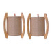 Wood Cylnder Tripod Table Lamps 11" (Set of 2) - Brown