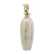 Glass Metal Vase Tribal Topper 23" - White / Gold
