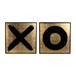 95" x 47" (Set of 2) Hand Painted X And O Frames - Gold/Black
