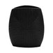 Metal Ribbed Vase 10" - Matte Black
