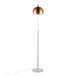 March - Floor Lamp - White Marble And Nickel